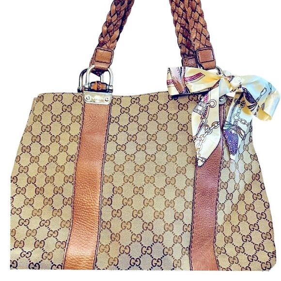 Gucci Handbags - Authentic Gucci GG Canvas Bamboo Bar Tote